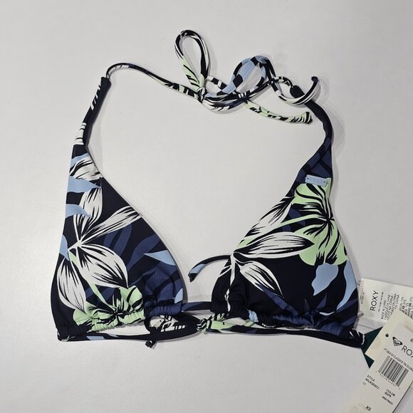 Roxy Mood Indigo Seaside Tropics Beach Classics Elongated Triangle Bikini Top - Picture 5 of 8